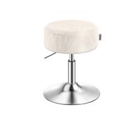 Taburete de Maquillaje 360° Giratorio PU Moderno Blanco Crema