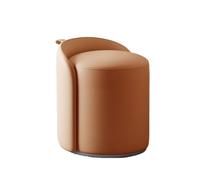 Taburete de maquillaje pequeño para dormitorio, sala de estar, taburete giratorio de piel, moderno y simple