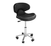 Taburete de peluquería con respaldo - 450-590 mm - 150 kg - Negro | physa