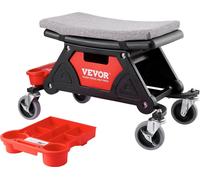 Taburete de taller con ruedas, dimensiones 640 x 335 x 390 mm, capacidad de carga de 136 kg. Taburete con ruedas para taller, ideal para montaje, garaje o como asiento de trabajo en el taller. Incluye