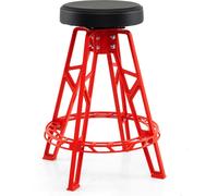 Taburete de taller de COSTWAY, alto, con asiento giratorio de 360° y reposapiés. Taburete para taller acolchado, resistente hasta 181 kg. Asiento de taller, color rojo