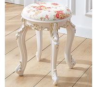 Taburete de tocador acolchado con patas de acero duraderas, diseño moderno y elegante para dormitorio y baño, 43 cm de altura, elegante aspecto de cuero dorado