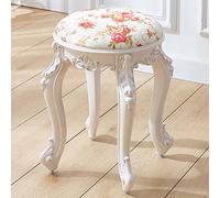 Taburete de tocador acolchado con patas de acero duraderas, diseño moderno y elegante para dormitorio y baño, 43 cm de altura, elegante aspecto de cuero dorado