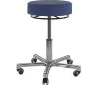 Taburete de trabajo con regulación de altura por muelle de gas asiento de piel sintética, Ø 360 mm