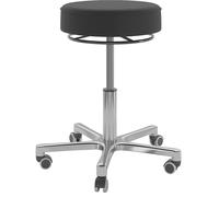 Taburete de trabajo con regulación de altura por muelle de gas asiento de piel sintética, Ø 360 mm