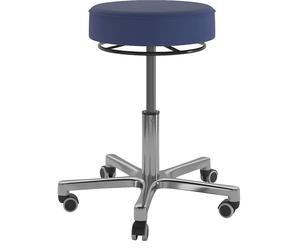 Taburete de trabajo con regulación de altura por muelle de gas asiento de piel sintética, Ø 360 mm