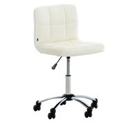 CLP Taburete de Trabajo Medica Regulable en Altura con Respaldo y Ruedas, Silla ergonómica giratoria 360°, tapizado Polipiel, Color:Blanco