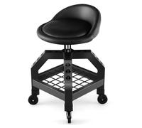 Taburete de trabajo - Taburete para mecánicos - Silla de montaje - Taburete giratorio - Taburete móvil - Altura ajustable de 57 a 70 cm