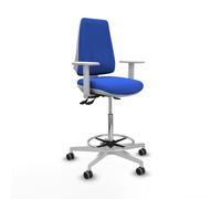 Taburete elche blanco as bali azul brazos blancos base blanca ruedas 6
