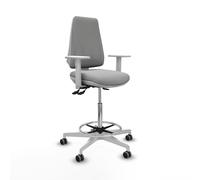 Taburete elche blanco as bali gris claro brazos blancos base blanca ru