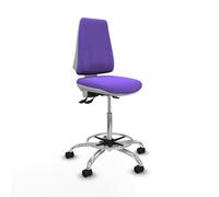 Taburete elche blanco as bali lila base cromada ruedas 65mm nailon