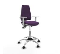 Taburete elche blanco as bali morado brazos blancos base cromada rueda