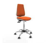 Taburete elche blanco as bali naranja base cromada ruedas 65mm engomad
