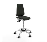 Taburete elche blanco as bali negro base cromada ruedas 65mm engomadas