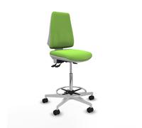 Taburete elche blanco as bali pistacho base blanca ruedas 65mm nailon