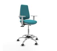 Taburete elche blanco as bali turquesa brazos blancos base cromada rue