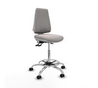 Taburete elche blanco as similpiel blanco base cromada ruedas 65mm nai