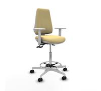Taburete elche blanco as similpiel crema brazos blancos base blanca ru