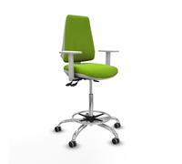 Taburete elche blanco as similpiel pistacho brazos blancos base cromad
