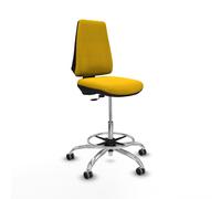 Taburete elche cp bali amarillo base cromada ruedas 65mm engomadas