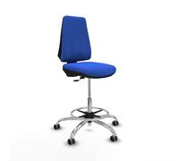 Taburete elche cp bali azul base cromada ruedas 65mm engomadas