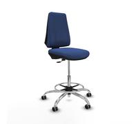 Taburete elche cp bali azul marino base cromada ruedas 65mm engomadas