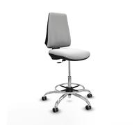 Taburete elche cp bali blanco base cromada ruedas 65mm engomadas