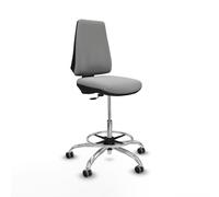 Taburete elche cp bali gris claro base cromada ruedas 65mm engomadas