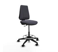 Taburete elche cp bali gris oscuro base piramidal ruedas 65mm nailon