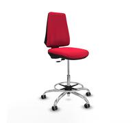 Taburete elche cp bali rojo base cromada ruedas 65mm engomadas
