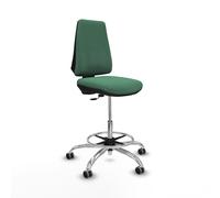 Taburete elche cp bali verde esmeralda base cromada ruedas 65mm engoma