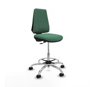 Taburete elche cp bali verde esmeralda base cromada ruedas 65mm nailon