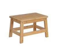 Taburete escalón con asa de Madera de bambú Natural de 38x26x25 cm
