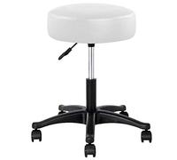 Taburete estetista con asiento 10 cm de grosor de piel sintética silla giratoria alltezza ajustable con 5 Ruedas Ideal para Casa despacho estudio médico Masaje tatuajes fisioterapia Salón de belleza