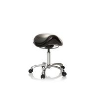 Taburete Forma Silla De Montar Ortho Sit Piel Sintética Negro Hjh Office