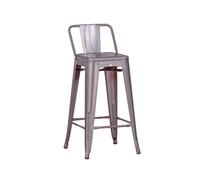 Taburete industrial metálico con respaldo bajo (66cm) - bistro