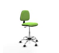 Taburete isso cp bali pistacho sin brazos base cromada ruedas autofren