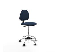 Taburete isso cp similpiel azul marino sin brazos base cromada topes
