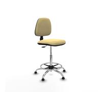 Taburete isso cp similpiel crema sin brazos base cromada topes