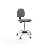 Taburete isso cp similpiel gris sin brazos base cromada topes