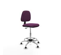 Taburete isso cp similpiel morado sin brazos base cromada topes