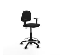 Taburete isso cp similpiel negro brazos 1d base poliamida ruedas nailo