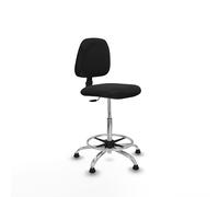 Taburete isso cp similpiel negro sin brazos base cromada topes