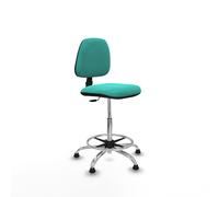 Taburete isso cp similpiel turquesa sin brazos base cromada topes