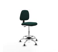 Taburete isso cp similpiel verde botella sin brazos base cromada topes