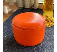 Taburete otomano con almacenamiento de zapatos, taburete redondo de cuero encerado al aceite para sala de estar, dormitorio, taburete otomano que se convierte en taburete de almacenamiento, muebles