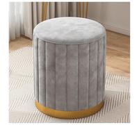 Taburete otomano pequeño redondo de terciopelo para sala de estar y dormitorio, reposapiés tapizado moderno, color rosa