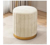 Taburete otomano pequeño redondo de terciopelo para sala de estar y dormitorio, reposapiés tapizado moderno, color rosa