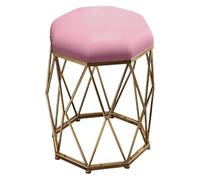 Taburete otomano redondo de terciopelo rosa, asiento de tocador y mesa auxiliar, elegante puf para sala de estar, dormitorio o porche, accesorio perfecto para tocador