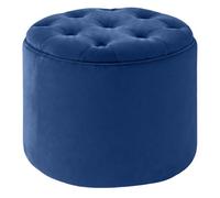 CLP Trading GmbH – Puff Pantin Otomana redonda tapizada en terciopelo 44x44x42 cm Azul